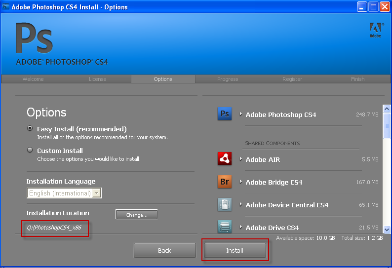 Option easy. Adobe cs4. Adobe Photoshop cs4. Установка Adobe Photoshop. Адоб фотошоп установка.