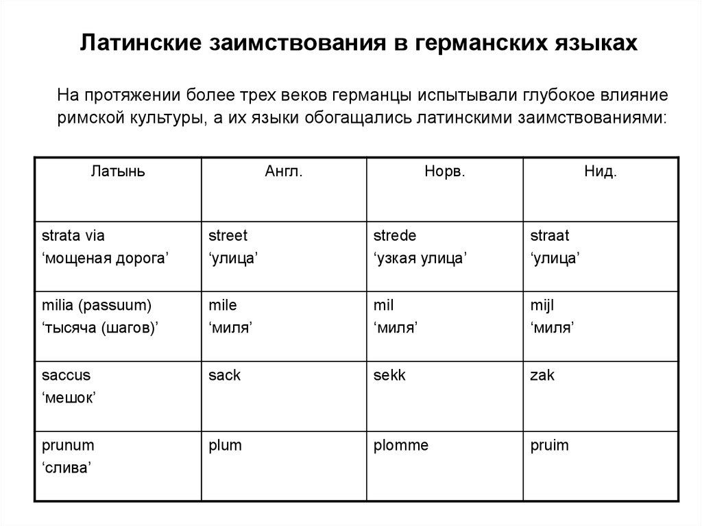 Немецкие заимствования в английском. Латинские заимствования в английском. Латинские заимствованные слова. Заимствованные слова в английском языке из латинского. Заимствования из латинского языка.