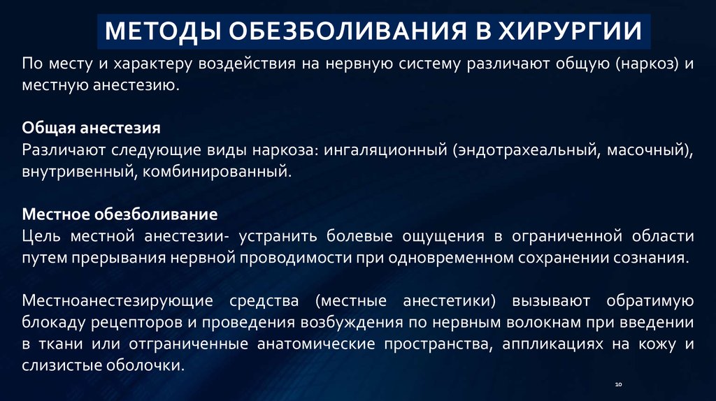 Обезболивание хирургия презентация