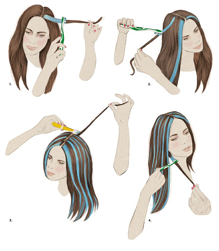 Как покрасить несколько прядей волос в другой цвет в домашних условиях