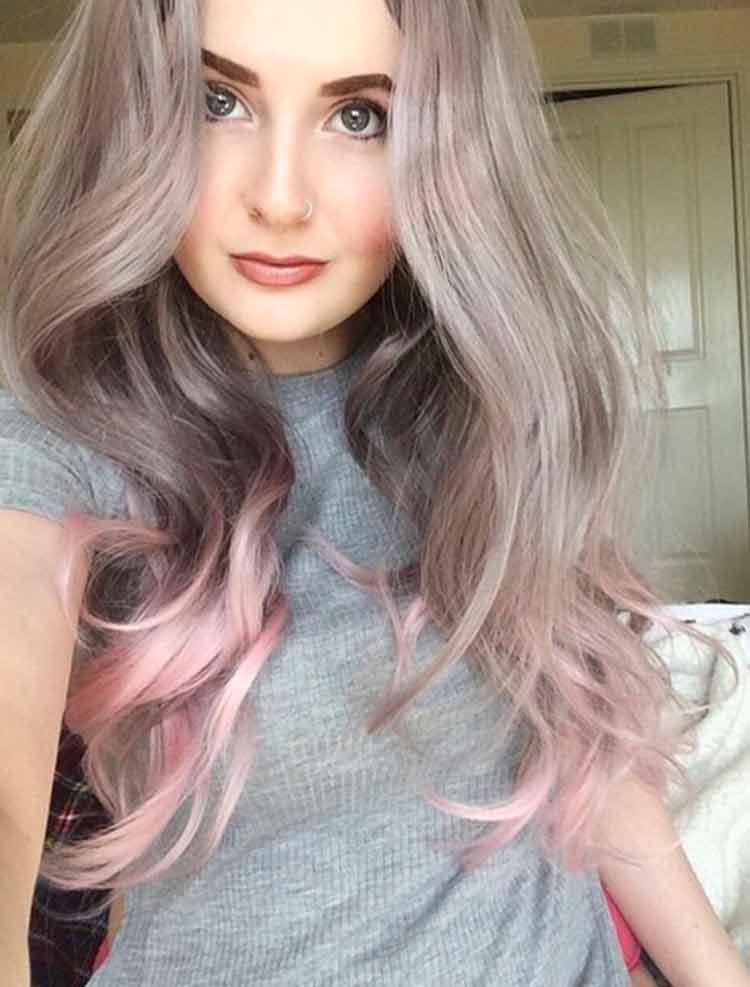 Цвет волос серо розовый фото