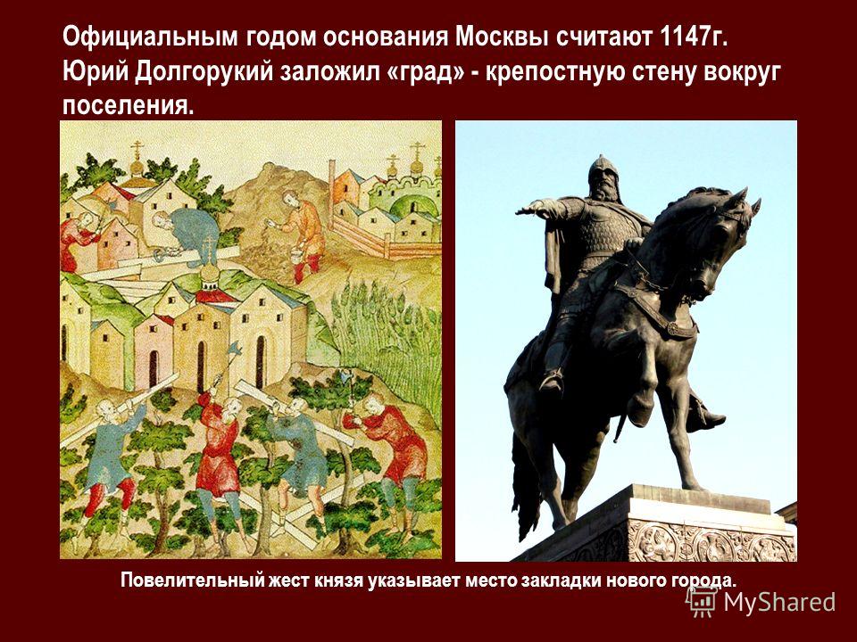 В каком веке упоминание о москве. Основание Москвы 1147 Юрием Долгоруким.