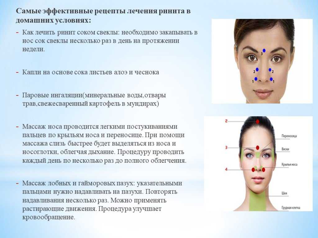 Точки от заложенности носа у взрослого