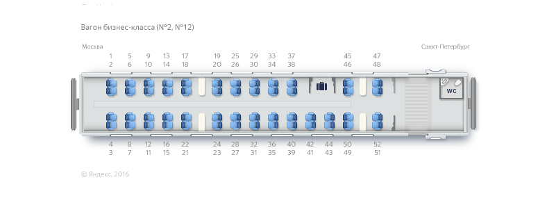 Поезд 102 москва ярославль схема мест