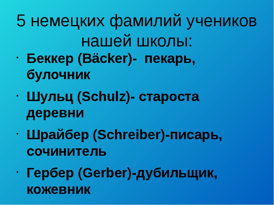 Популярные немецкие имена мужские