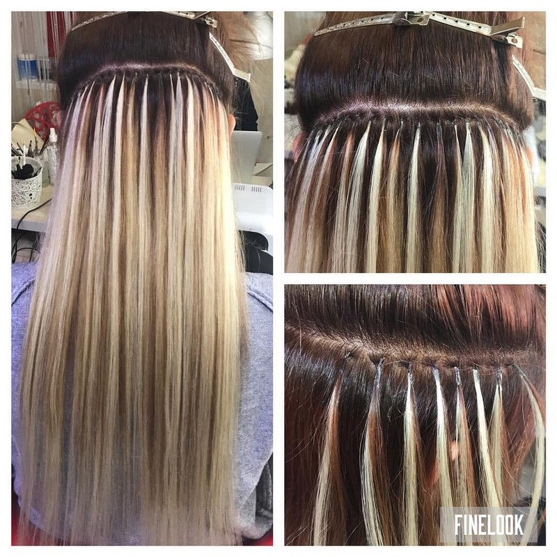 Нарощенные мелированные волосы фото до и после