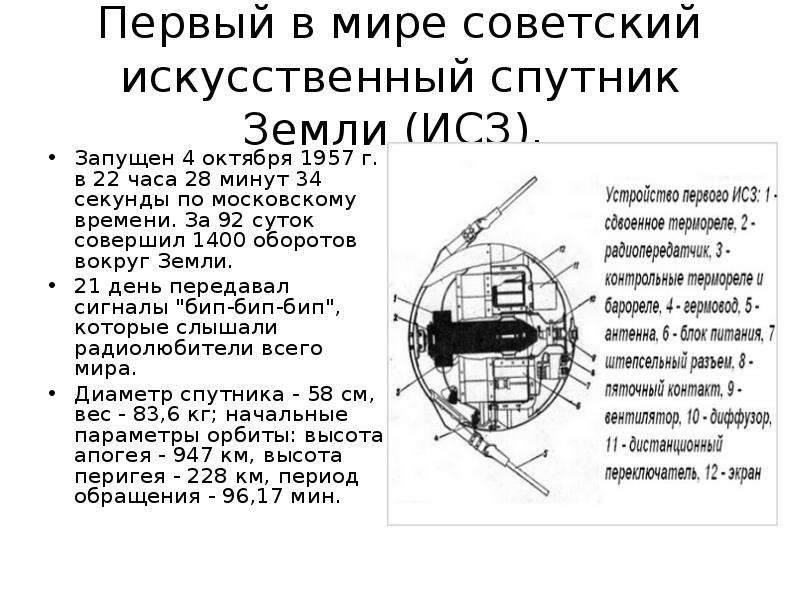 Высота орбиты первого спутника