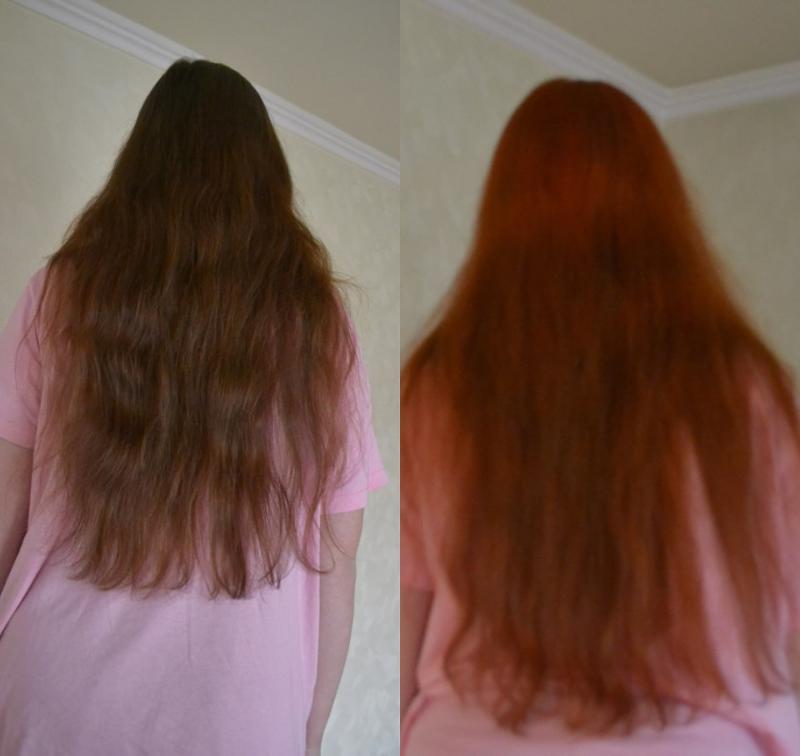 Рыжая хна на темные волосы результат фото