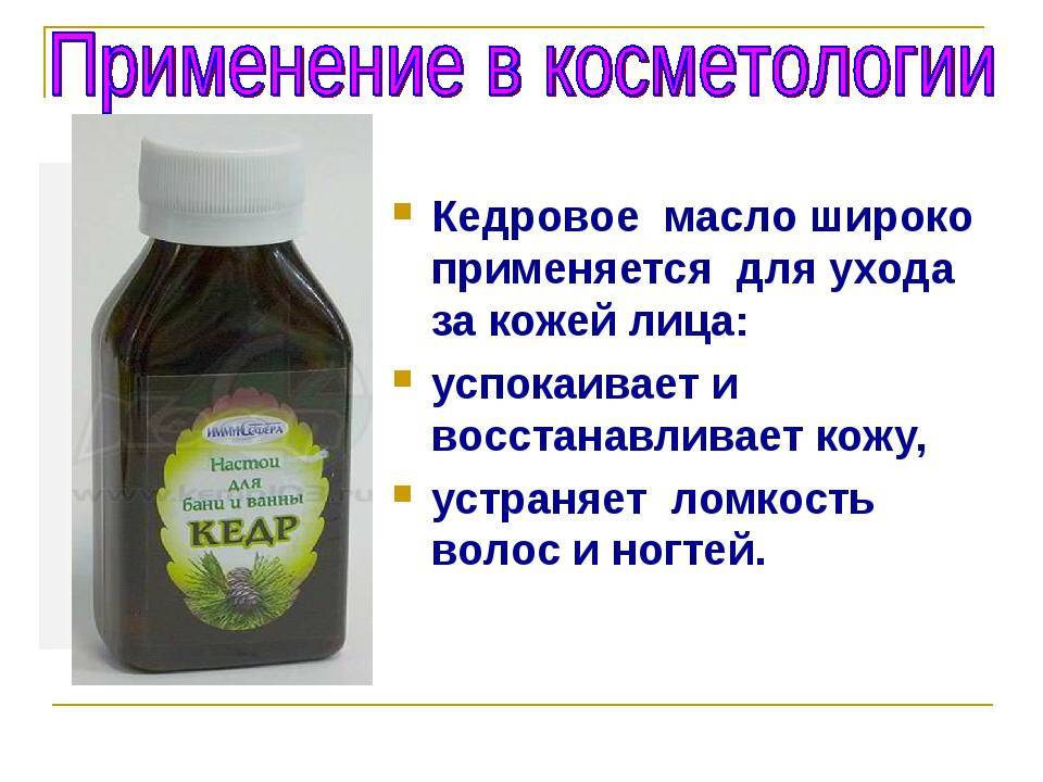 Кедровое масло свойства применение