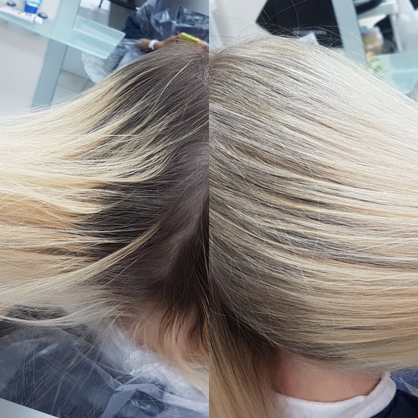 Мелирование корней у блондинок фото до и после