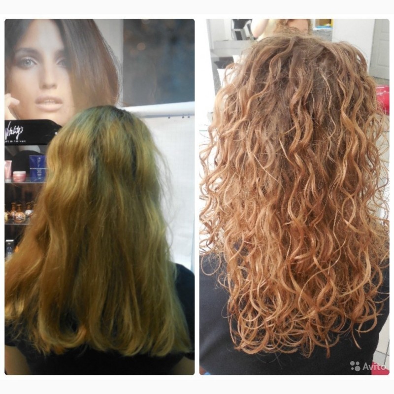 Перманентная завивка волос до и после фото