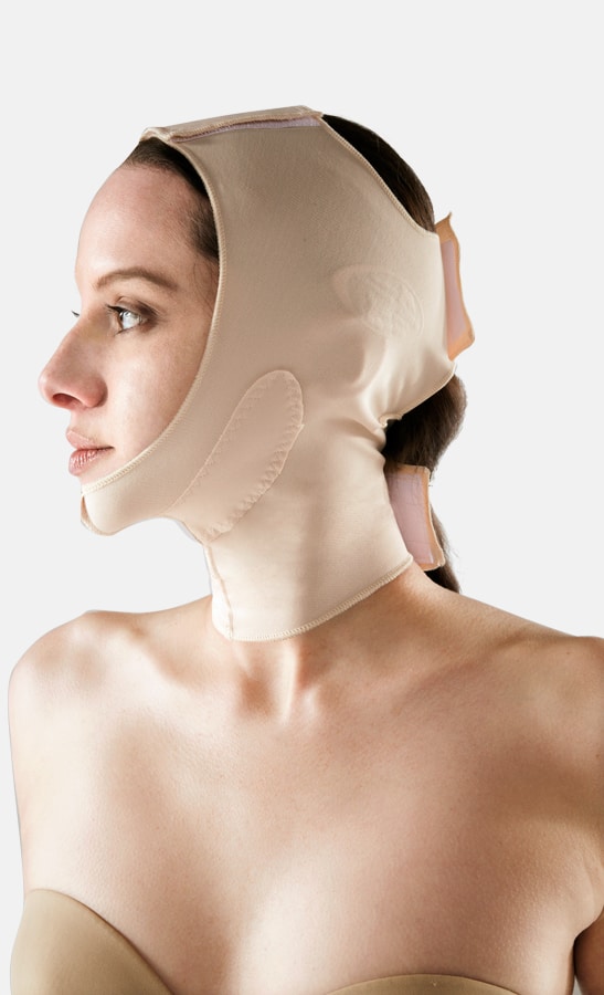 Маски после операций. Маска-бандаж для лица Anti-ptosis. Компрессионная маска после фейслифтинга 1065. Компрессионный бандаж для лица. Бандаж послеоперационный на шею.